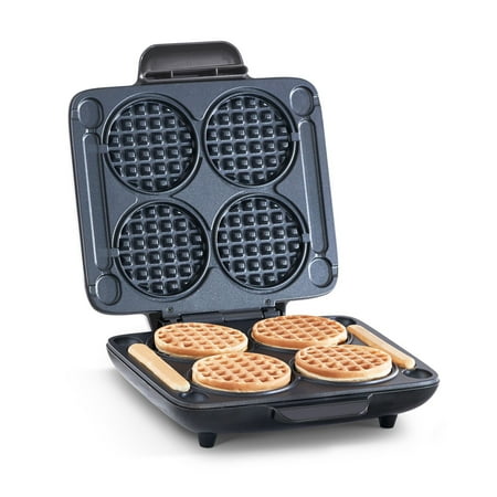 dash multi mini waffle maker: four mini waffles  perfect for families and individuals  4 inch dual non-stick surfaces with quick release & easy clean