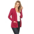 thumbnail image 2 of Women's Open Front Pockets Knit Long Sleeve Sweater Cardigan S M L XL, 2 of 3