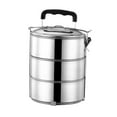 thumbnail image 2 of Stainless Steel Bento Lunch Container Airtight Lid for Worker Camping Travel 3 layer, 2 of 8