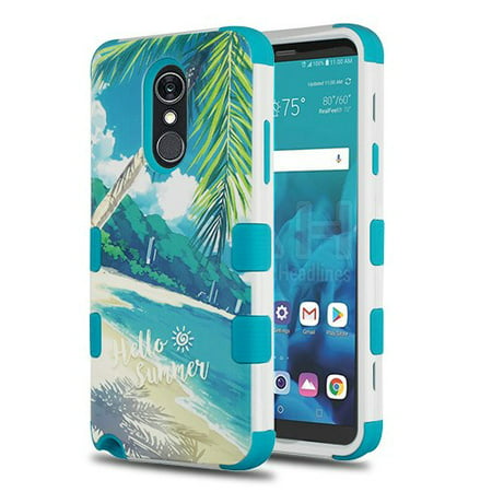 Wydan Case Compatible For LG Stylo 4 - Tuff Hybrid Shockproof Case Protective Heavy Duty Phone Cover - Palm Beach Tropcial