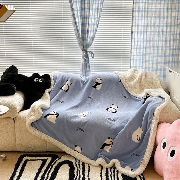 Mantas estampadas para sofá, mantas cálidas de lana de Coral suave, manta de cama de imitación de lana de cordero, manta antiestática, Otoño e Invierno