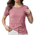 thumbnail image 3 of CAIXAI Maternity Shirts Short Sleeve Oversized Preganancy Tops for Women Cute Casual Maternity Tshirt Tee, 3 of 6