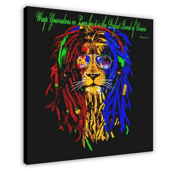 1pc LION BOUND BY LOVE AND UNITY Canvas Print Living room bedroom bathroom decoration Canvas Wall Art Canvas Print Wall 16x16 picture frame picture frames