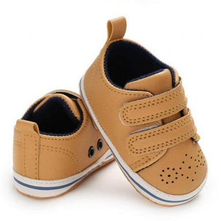 

Baby Boys Girls Lace Up Leather Sneakers Soft Rubber Sole Infant Moccasins Newborn Oxford Loafers Anti-Slip Toddler Wedding Uniform Dress Shoes 0-18Months