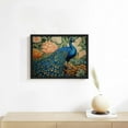 thumbnail image 3 of COMIO 16x12in / 20x16in Peacock Bird Floral Euro Sham Asian Animal Decorative Painting with Black Frame for Home Office 16x12in, 3 of 4