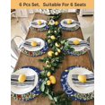 thumbnail image 4 of 13 Inch Round Placemats Set of 4, Navy Blue Christmas Snowman Non Slip Heat Insulation PP Table Mats, Xmas Tree Snowflake Botanical Washable Place Mats for Kitchen Dining Party Table Decor, 4 of 7