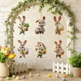 thumbnail image 2 of 12-Piece Wooden Easter Egg Bunny Decoration - Outdoor and Home Pendant Set without Ropes, 2 of 6