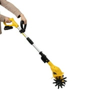 Electric Cordless Tiller Cultivator, Extendable Pole, 20V 250RPM, Rechargeable, 3.9in Rototiller for Garden