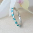 thumbnail image 3 of Turquoise Opal Eternity Band Wedding Engagement Band Thin Stacking Ring 925 Sterling Silver Gemstone Jewelry For Women Gift, 3 of 5