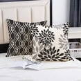 thumbnail image 4 of Geometric Black Pillow Covers 18x18 Set of 4,Decorative Couch Throw Pillow Cover for Sofa Bedroom,Linen Farmhouse Cushion Case Outdoor Home Decoration(Black), 4 of 6