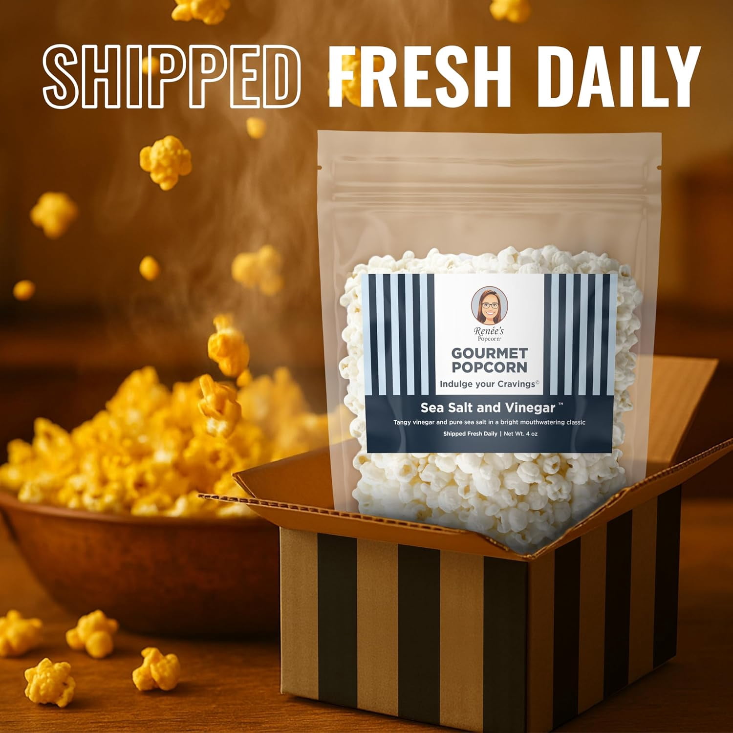 Renée’s Wisconsin Mix™ Gourmet Popcorn – Three fan favorites: Caramel Corn, Cheesy corn, and Buttery Theater popped fresh, handmade snack or gift in 1.1-gallon plastic bucket tin, 14 oz