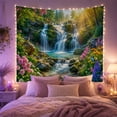 thumbnail image 2 of Idyllic Multi Tiered With Waterfall Cascading Moss Covered, Mystical Fantasy for Space Lovers, Galaxy Room Decor, Mother's Day Gift, Tapestry Wall Hanging for Bedroom and Dorm, 2 of 7