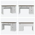 thumbnail image 5 of Danolapsi 54" Wooden Computer Writing Desk, Modern Executive Desk with Charging Station, Fluted Home Office Desk with File Cabinet & Drawers for Study, Living Room, Bedroom, 5 of 8