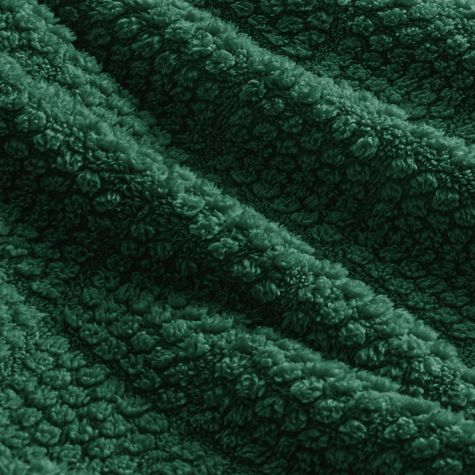 Whale Flotilla Fuzzy Fleece Queen Size Blanket for Bed, Soft Fluffy Jacquard Waffle Blankets for All Season, Lightweight and Warm, 90x90 Inch, Emerald Green