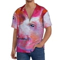 thumbnail image 3 of Vsdgher Pink Pig Print Men's Wrinkle Free Untucked Cuban Shirt Business Casual Button Down Shirts Short Sleeve Shirt, 3 of 7