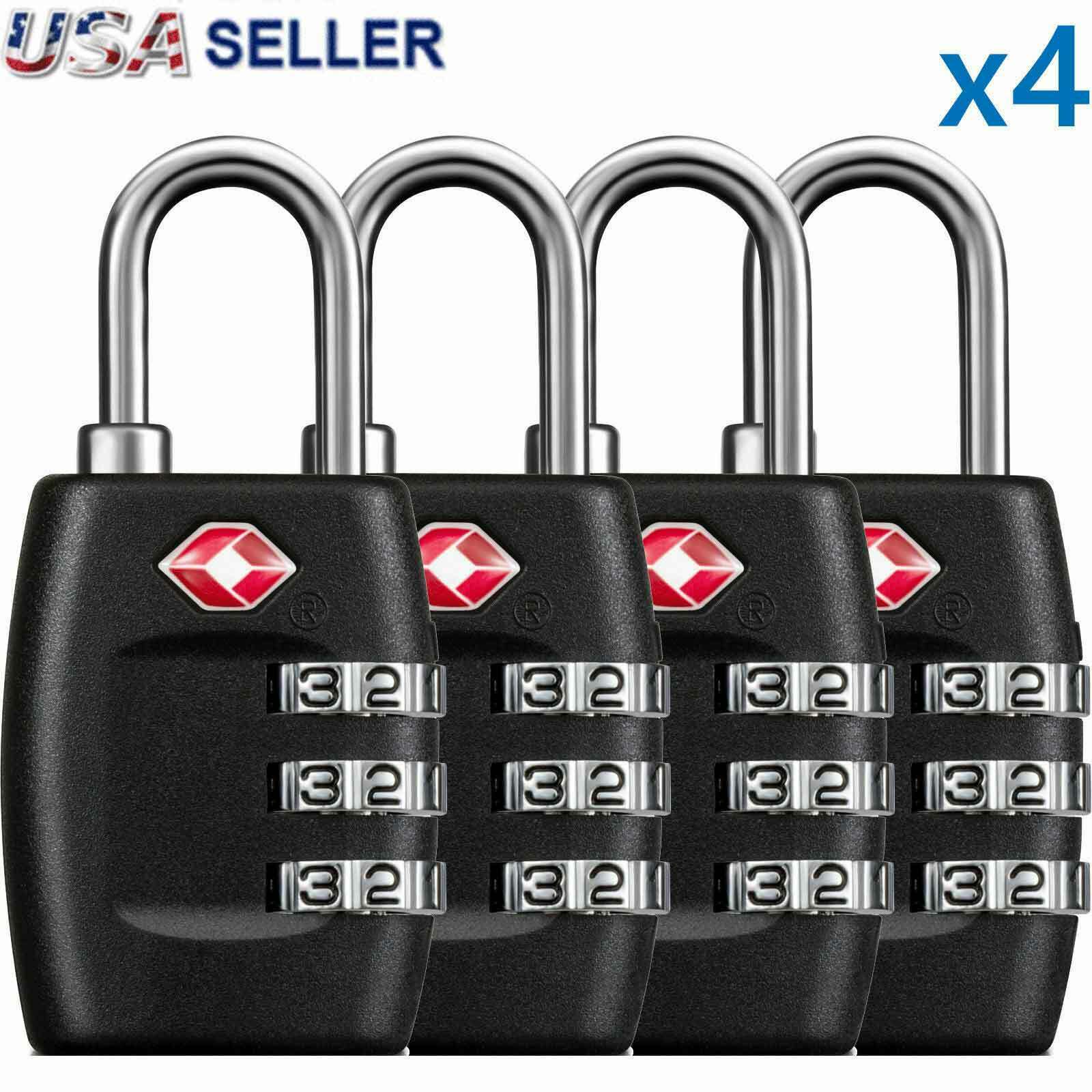 TSA Lock Suitcase Travel Luggage 3 Digit Combination Reset Padlock