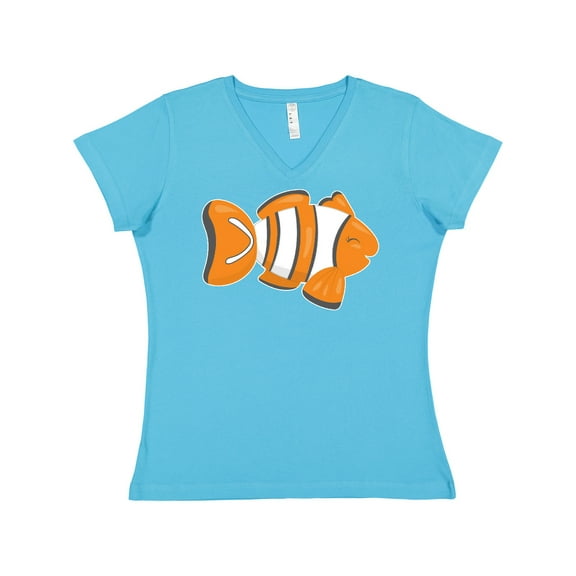 Inktastic Clown Fish Women's V-Neck T-Shirt