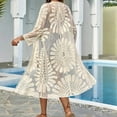 thumbnail image 4 of Women's Lace Cardigan Floral Crochet Sunscreen Beach Cover Ups Long Open Kimono, 4 of 8