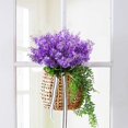 thumbnail image 2 of Morttic 6Pcs Artificial Fake Silk Wisteria Flowers, Faux Hyacinth Flowers for Home Garden Outdoor Cemetery Grave Fences Spring Summer Decor Floral Arrangements, Purple, 2 of 9