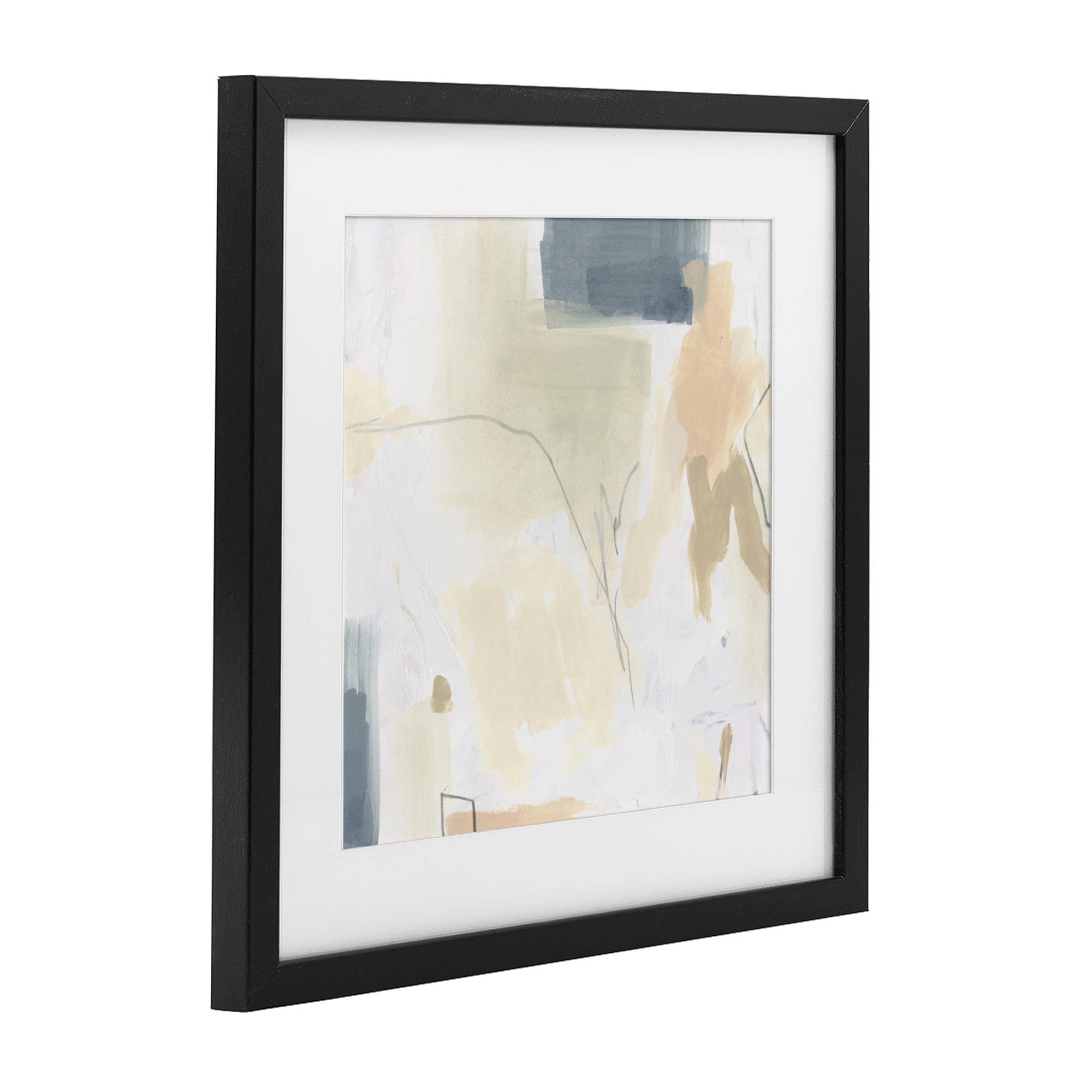 Stupell Industries Plaster Line Abstract Black Framed Print Under Glass, design by June Erica Vess