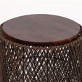 thumbnail image 2 of Seagrass Hand Woven Round Side Table With Solid Mango Wood Top 18" Wide Mid-Century Accent Table, 2 of 7