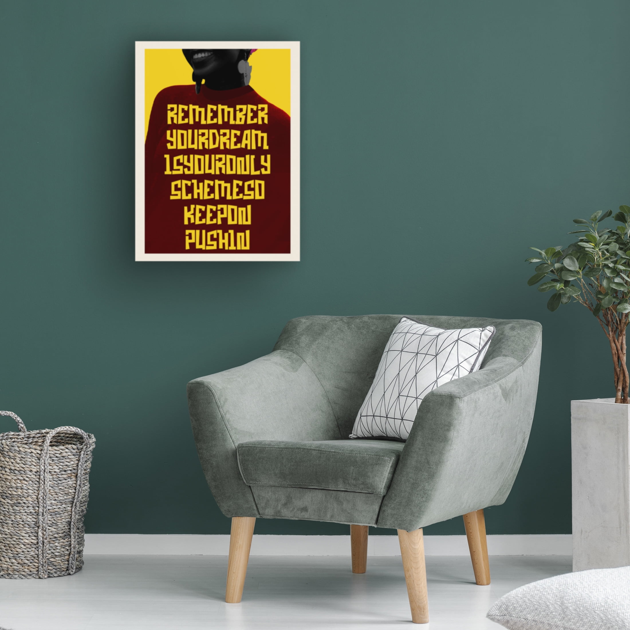 Canvas Wall Art - NUMA Art 'Keep On Pushin' Wall Art for Living Room, Bedroom, or Office Décor by Trademark Fine Art - 14 x 19 Inches