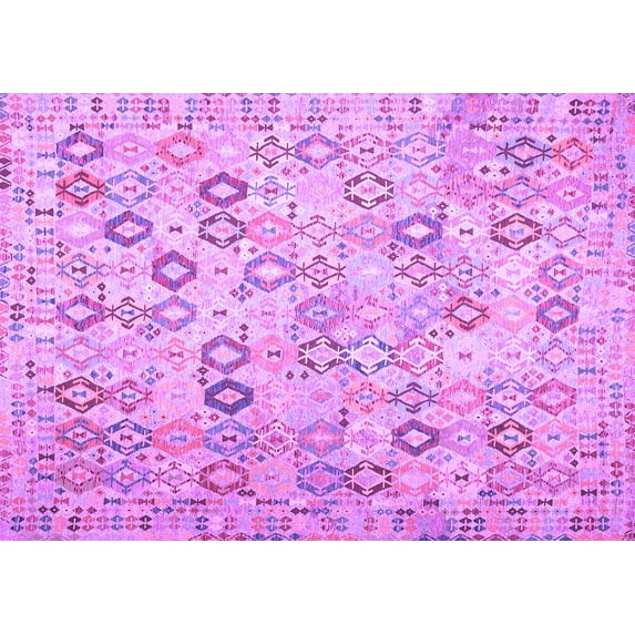 Ahgly Company Indoor Rectangle Southwestern Purple Country Area Rugs, 5' x 7'