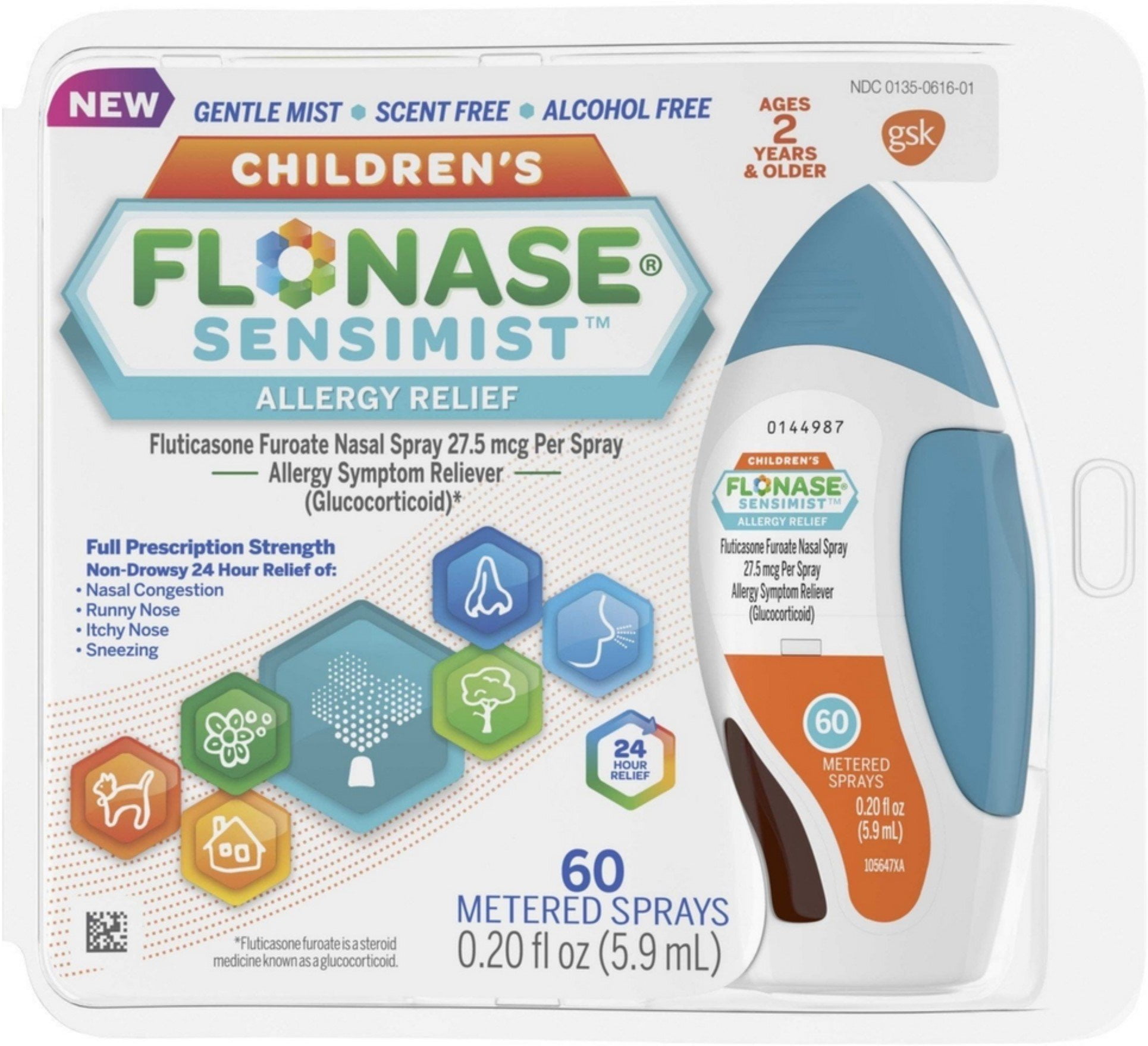 Flonase Sensimist Children's Fluticasone Furoate Nasal Spray Allergy