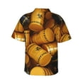 thumbnail image 3 of Yellow And Black Bucket Hawaiian Shirts For Men, Summer Short-Sleeve Relaxed-Fit Button-Down Shirts 3x-Large, 3 of 9