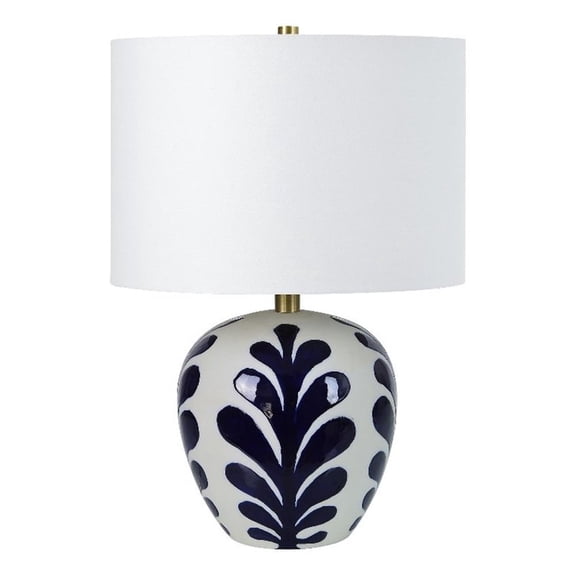 Darina 19.25" Length Table Lamp Off White and Navy