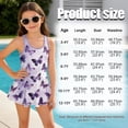thumbnail image 7 of Xixirimido Purple Butterflies Print Girls Swimsuit Sleeveless One Piece Skirted Swimwear Modest Hawaiian Bathing Suit for Beach Water Park Kids Swim Dress, 5-6 Years, 7 of 7