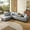 Gray, variant on AENKYO 98" L-Shaped Upholstered Sectional Sofa Couch with Storage & Cup Holders, Faux Leather Living Room Sofa Set, Gray