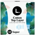 thumbnail image 1 of L. Ultra Thin Pads for Women, Organic Cotton Top Layer, Super Absorbency, Menstrual Pads with Wings, 42 CT, 1 of 16
