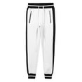 thumbnail image 5 of Ma Croix Men's Skinny fit Two Tone Stripe Track Pants Jogger with Zipper Pockets, 5 of 7