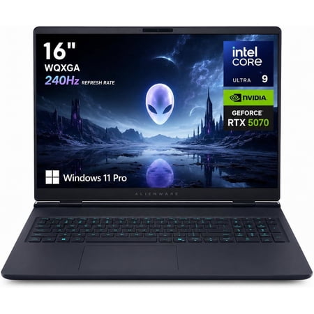 Alienware 16X Aurora Laptop, Intel Ultra 9, RTX 5070, 64GB RAM, 2TB SSD, 16" 240Hz WQXGA Display, Wi-Fi 7, RGB Backlit Keyboard ,Windows 11 Pro