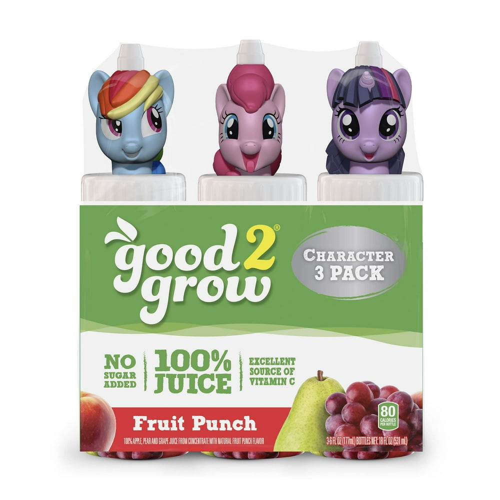 good2grow 6oz 100 Fruit Punch Juice 3 pack (Character Tops Vary
