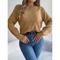 thumbnail image 6 of Arvbitana Women's Fall Sweaters Long Sleeve Crew Neck Solid Color Pullover Casual Cozy Knit Sweatshirt Ribbed Knitwear Tops, 6 of 7