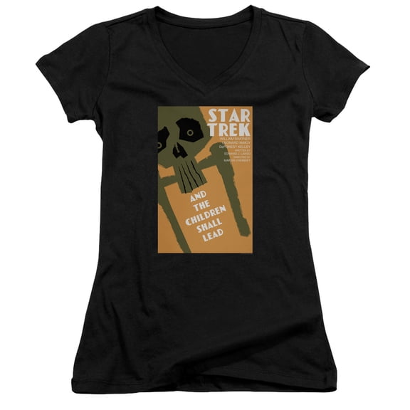 Star Trek Tos Episode 59 Junior Women's V-Neck T-Shirt Black