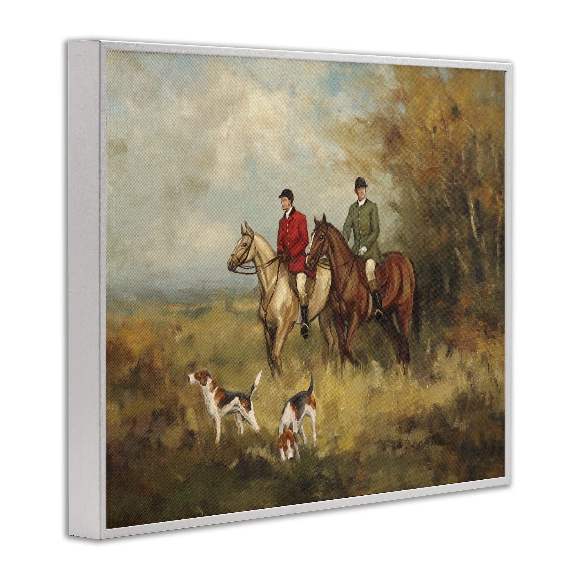 Stupell Industries Autumn Riders with Hounds White Framed Giclee Art, design by Ziwei Li