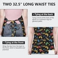 thumbnail image 3 of Multicolor Controllers Games Icons Black Apron-Garden Aprons for Women with Pockets-Cotton Linen Waterproof Kitchen Cooking Gardening Aprons Adjustable for Kitchen,Cooking,BBQ and Salon 33x27 Inch, 3 of 3