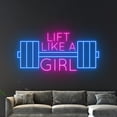 thumbnail image 4 of Handmadetneonsign Lift Like A Girl Neon Sign, Dumbbell LED Sign, Barbell Neon Light, Weightlifting, 4 of 5