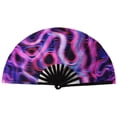 thumbnail image 1 of Gradient Colorful Reflective Foldable Fan Magic Soft Fiber Cloth Fan 33cm., 1 of 9