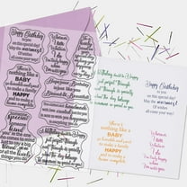 1 sheet Birthday Blessing Words Clear Stamps for Scrapbooking Birthday Wishes Text Silicone Stamps Blessing Background Transparent Stamp for Card Making DIY Embossing Journaling