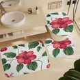 thumbnail image 6 of Shower Curtain sets and Bath Mat Set, Green Leaves Pattern Printed on Shower Curtain Set with Rugs and Accessories, Suitable for Small Bathroom Gym Guest Bath, 72 x 72 inches, 6 of 8