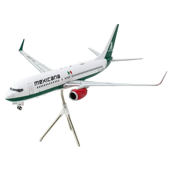 Boeing 737-800 Commercial Aircraft "Mexicana" (XA-ASM) White with Green Stripes "Gemini 200" Series 1/200 Diecast Model Airplane by GeminiJets