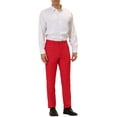 thumbnail image 2 of INSPIRE CHIC Men's Casual Straight Fit Comfort Stretch Flat Front Chino Pants 32 Red, 2 of 8