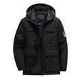 thumbnail image 2 of YMNXA Mens Winter Coats With Hood Long Sleeve Color Block Zip Up Plush Thickened Warm Ski Jacket For Outdoor Hiking Black 6Xl, 2 of 5