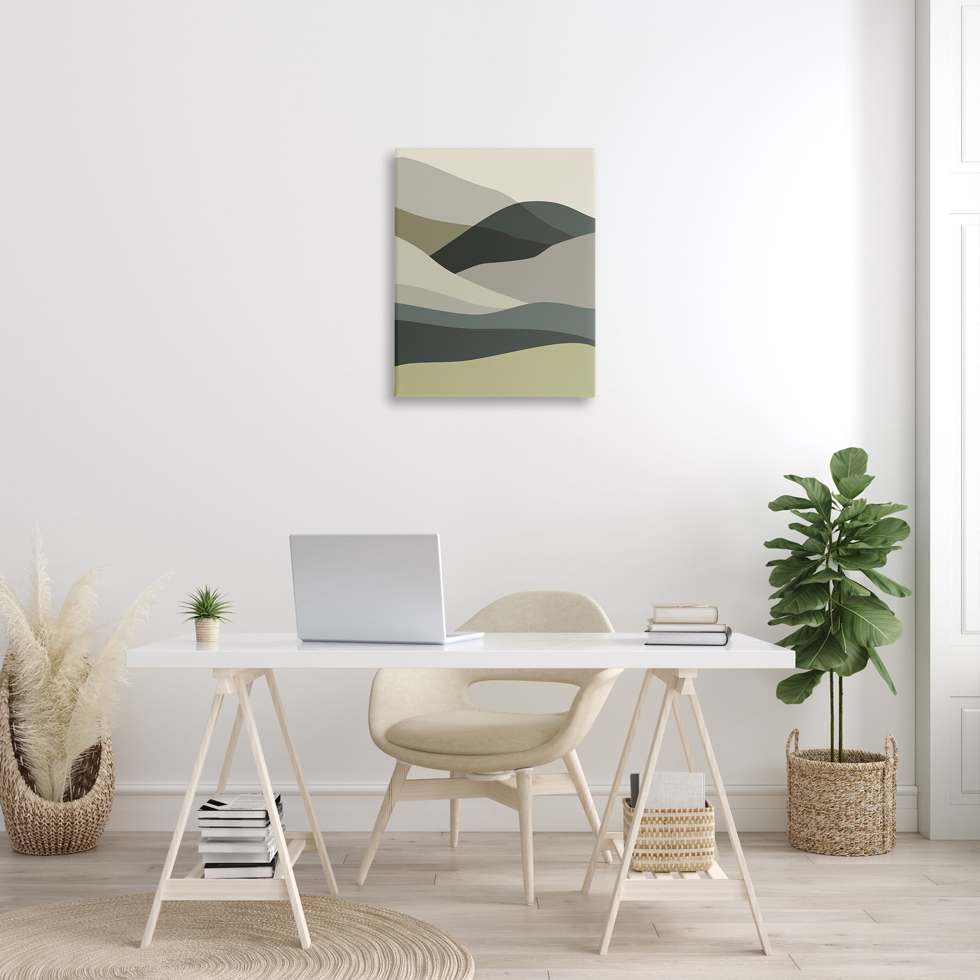 Stupell Industries Abstract Alternating Hills Landscape Painting Gallery Wrapped Canvas Art Print Wall Art, 24 x 30