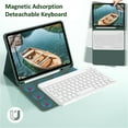 thumbnail image 2 of Bluetooth Keyboard Shockproof Auto Wake / Sleep Cover with Pencil Holder for iPad Air 2nd 1st Gen 9.7 inch Dark Green, 2 of 5