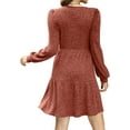 thumbnail image 3 of Womens Square Neck Long Sleeve Fall Dresses Casual Babydoll Sweater Dress, 3 of 5